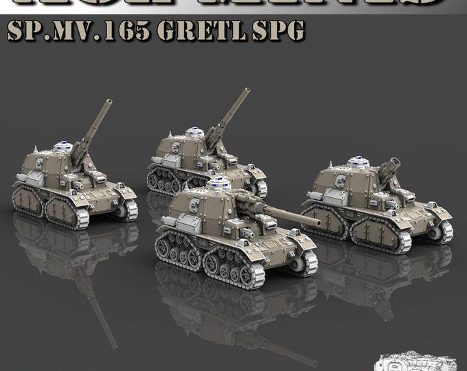 SP.MV.165 Gretl SPG Kit 8mm/6mm (ACEMinis) Tabletop Tank | rpg Set | Scifi Wargaming | Gift for Wargamers | Miniature 3D Prints