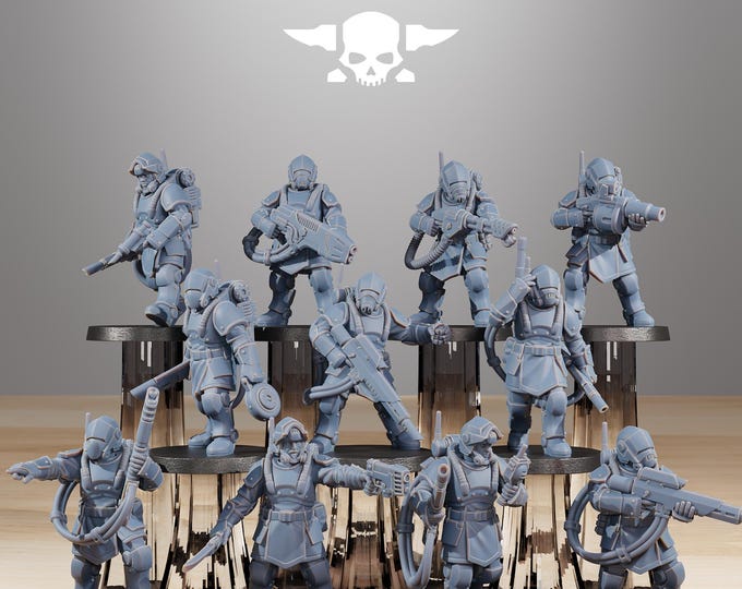 RoyalGuard Commandos 32mm/28mm (StationForge) RPG Set | 3D Print Scifi | Tabletop Game Set | Wargaming Gift | RPG Gifts | Sci-Fi Miniatures