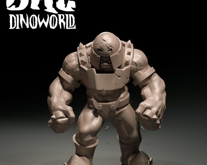 Orc Juggernaut 32mm/28mm (DinoWorld) Dinosaur Miniatures | RPG Set | Scifi 3D Print | Wargaming Gift | Tabletop Game Set