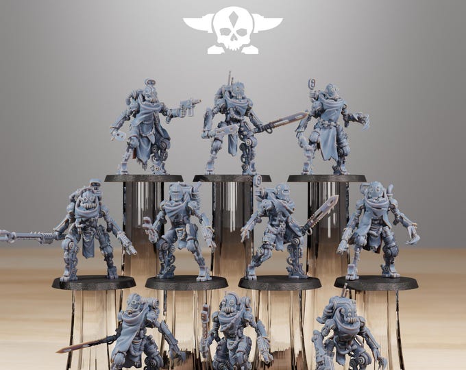 Scavenger Junkbots Builder Kit 32mm/28mm (StationForge) RPG Set | 3D Print Scifi | Tabletop Game Set | Wargaming Gift | RPG Gifts