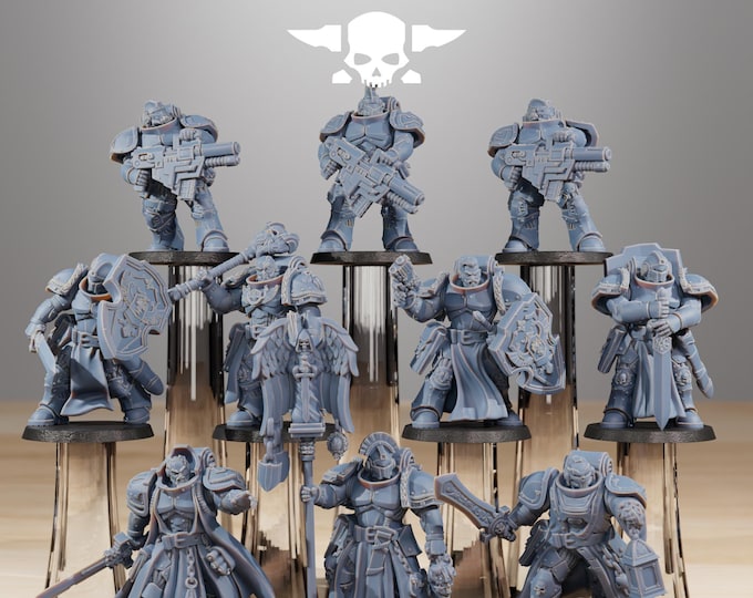 Socratis knights (StationForge) 32mm/28mm RPG Set | 3D Print Scifi | Tabletop Game Set | Wargaming Gift | RPG Gifts | Sci-Fi Miniatures