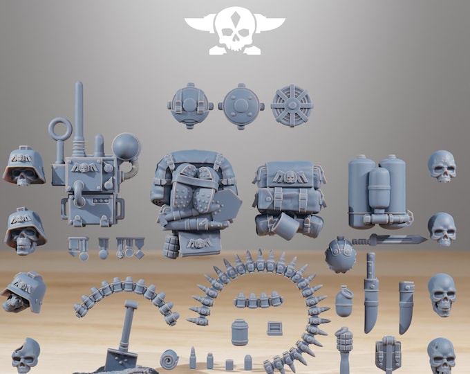 GrimGuard Miscellaneus 32mm/28mm (StationForge) RPG Set | 3D Print Scifi | Tabletop Game Set | Wargaming Gift | RPG Gifts