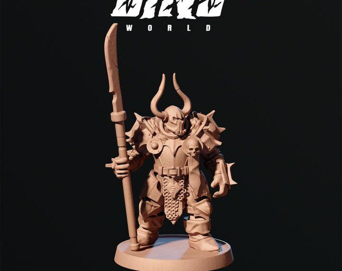 Orc Warrior Lancer 32mm/28mm (DinoWorld) DnD 5E Gift | RPG Set | Fantasy Gaming RPG | Wargaming Gift | Tabletop Game Set