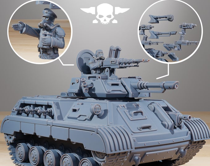 GrimGuard Support Tank 32mm/28mm (StationForge) RPG Set | 3D Print Scifi | Tabletop Game Set | Wargaming Gift | RPG Gifts
