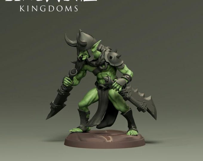 Goblin Warrior Assassin 32mm/28mm (DinoWorld) DnD 5E Gift | RPG Set | Fantasy Gaming RPG | Wargaming Gift | Tabletop Game Set