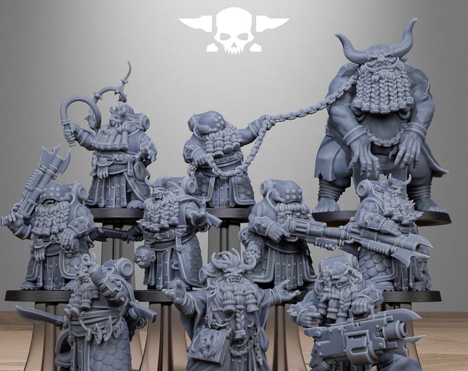 Corrupted Guard Dwarves 32mm/28mm (stationforge) RPG Set | 3D Print Scifi | Tabletop Game Set | Wargaming Gift | RPG Gifts | Scifi Miniature