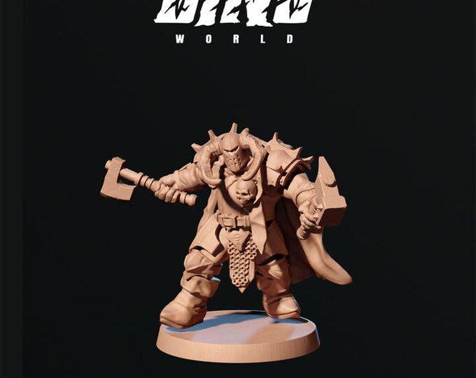Orc Warrior Axe Master 32mm/28mm (DinoWorld) DnD 5E Gift | RPG Set | Fantasy Gaming RPG | Wargaming Gift | Tabletop Game Set