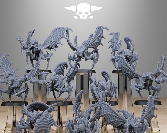 Xenarid Flying Crawlers 32mm/28mm (StationForge) RPG Set | 3D Print Scifi | Tabletop Game Set | Wargaming Gift | RPG Gifts