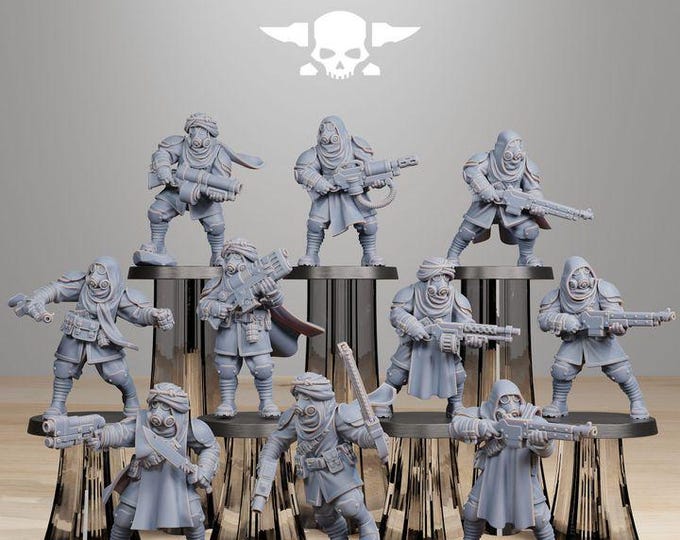 GrimGuard Scorchers 32mm/28mm (StationForge) RPG Set | 3D Print Scifi | Tabletop Game Set | Wargaming Gift | RPG Gifts  | Sci-Fi Miniatures