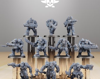 Orkaz Strappaz 32mm (StationForge) RPG Set | 3D Print Scifi | Tabletop Game Set | Wargaming Gift | RPG Gifts | Sci-Fi Miniatures