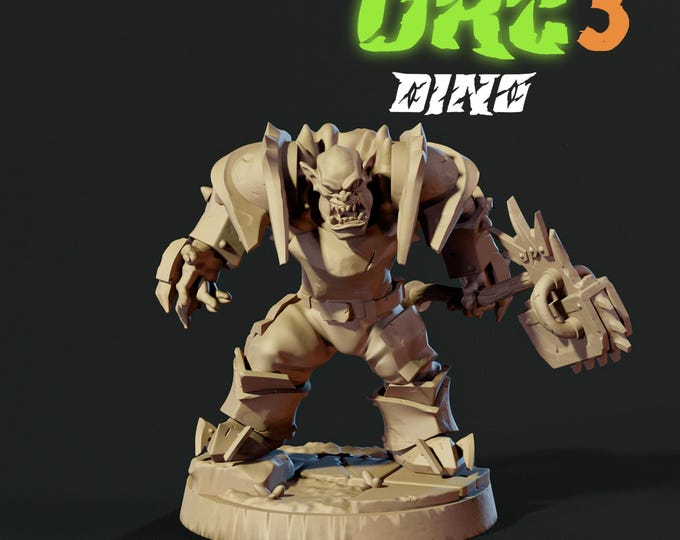Orc Melee 32mm/28mm (DinoWorld) Dinosaur Miniatures | RPG Set | Scifi 3D Print | Wargaming Gift | Tabletop Game Set