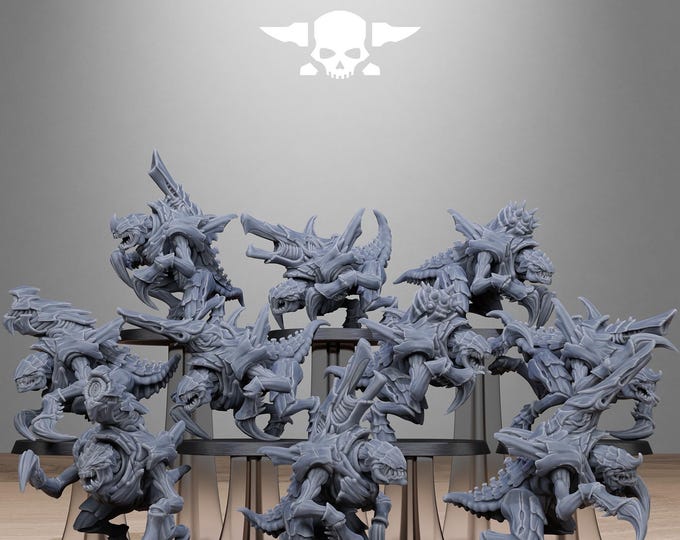 Xenarid Karnyxes 32mm/28mm (StationForge) RPG Set | 3D Print Scifi | Tabletop Game Set | Wargaming Gift | RPG Gifts | Sci-Fi Miniatures