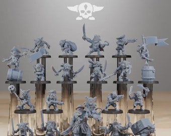 Gobs Pirates 32mm (StationForge) RPG Set | 3D Print Scifi | Tabletop Game Set | Wargaming Gift | RPG Gifts | Sci-Fi Miniatures
