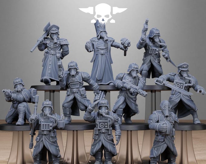 GrimGuard Vigils 32mm/28mm (StationForge) RPG Set | 3D Print Scifi | Tabletop Game Set | Wargaming Gift | RPG Gifts  | Sci-Fi Miniatures