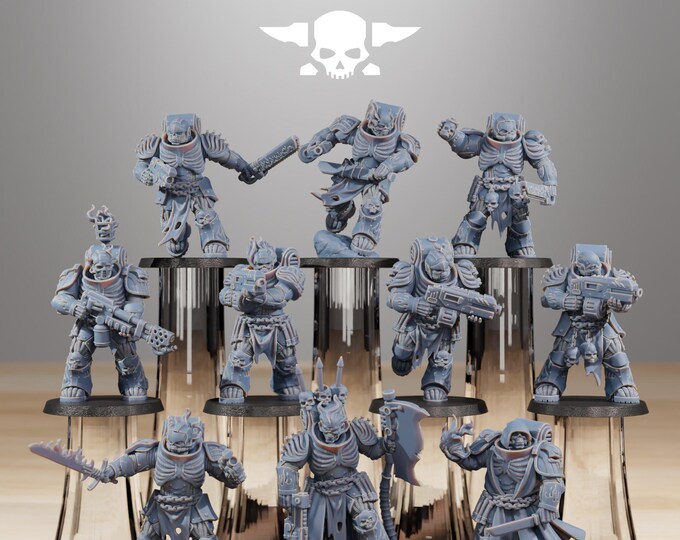 Socratis Doom Reapers 32mm/28mm (StationForge) RPG Set | 3D Print Scifi | Tabletop Game Set | Wargaming Gift | RPG Gifts | Sci-Fi Miniatures