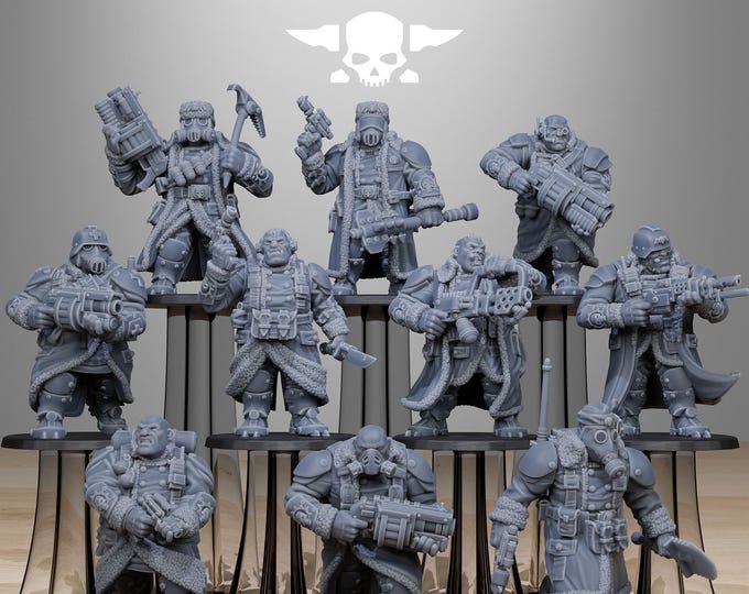 GrimGuard FrostWatch Mutants 32mm/28mm (StationForge) RPG Set | 3D Print Scifi | Tabletop Game Set | Wargaming Gift | RPG Gifts