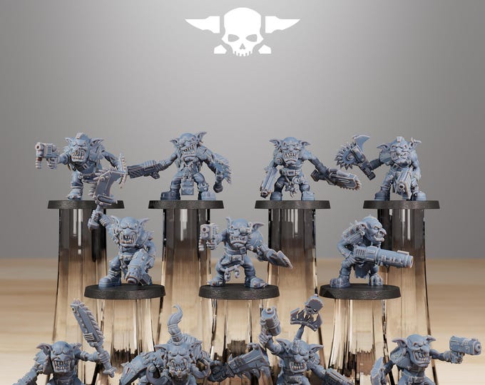Gobs Berserkers 32mm/28mm (StationForge) RPG Set | 3D Print Scifi | Tabletop Game Set | Wargaming Gift | RPG Gifts | Sci-Fi Miniatures