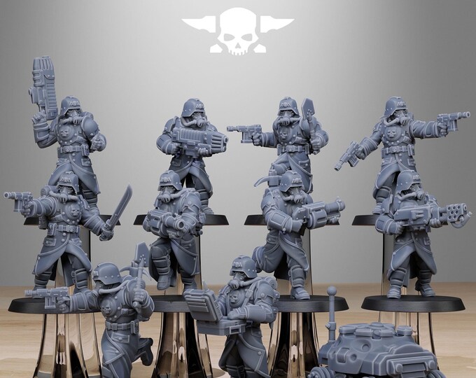 GrimGuard Bombardiers 32mm/28mm (StationForge) RPG Set | 3D Print Scifi | Tabletop Game Set | Wargaming Gift | RPG Gifts