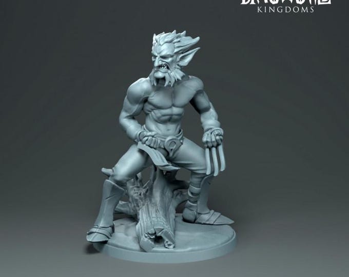 Goblin X Wolverine like Mini 32mm/28mm (DinoWorld) DnD 5E Gift | Fantasy Gaming RPG | Wargaming Gift | Tabletop Game Set