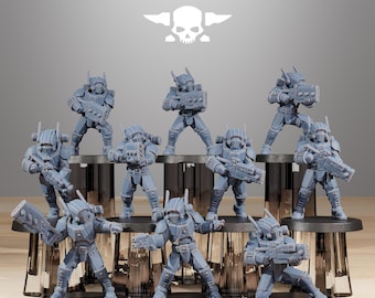 Tarion Clone Infantry 32 mm (StationForge) RPG-set | 3D-geprinte sciencefiction | Tafelspelset | Wargaming-cadeau | RPG-cadeaus | Sciencefiction-miniaturen