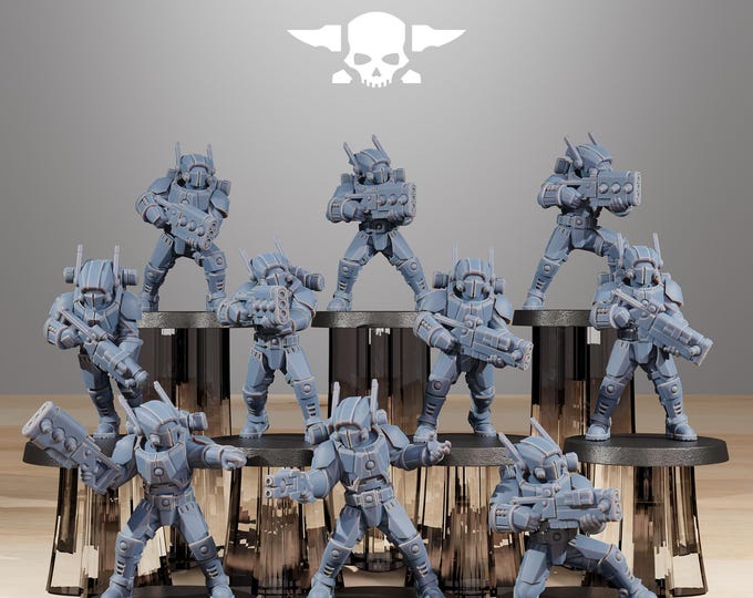 Tarion Clone Infantry 32mm/28mm (StationForge) RPG Set | 3D Print Scifi | Tabletop Game Set | Wargaming Gift | RPG Gifts | Sci-Fi Miniatures