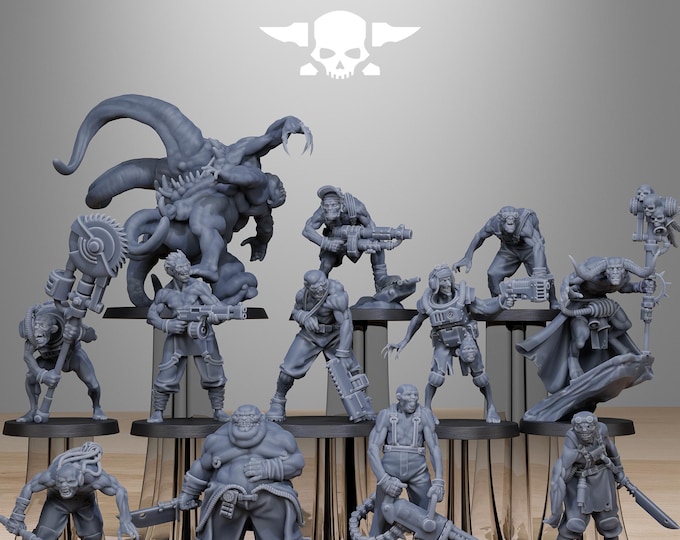 Corrupted Guard Wretched 32mm/28mm (StationForge) RPG Set | 3D Print Scifi | Tabletop Game Set | Wargaming Gift | RPG Gifts