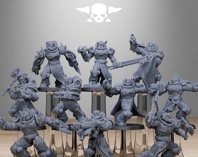 Socratis Corrupted Mutants 32mm/28mm (StationForge) RPG Set | 3D Print Scifi | Tabletop Game Set | Wargaming Gift | RPG Gifts