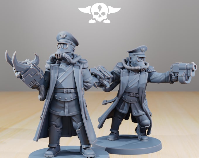 Grimguard officer 2.0 32mm/28mm (stationforge) RPG Set | 3D Print Scifi | Tabletop Game Set | Wargaming Gift | RPG Gifts