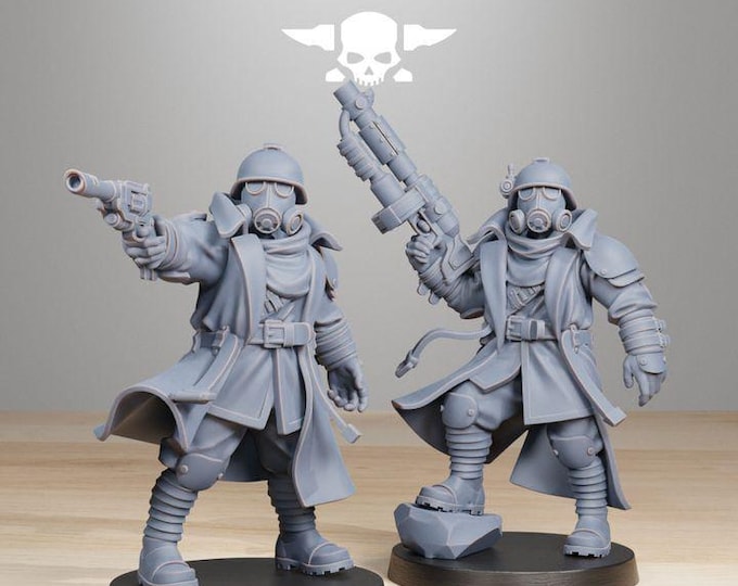 Grimguard scorcher officer's 32mm/28mm (stationforge) RPG Set | 3D Print Scifi | Tabletop Game Set | Wargaming Gift | RPG Gifts
