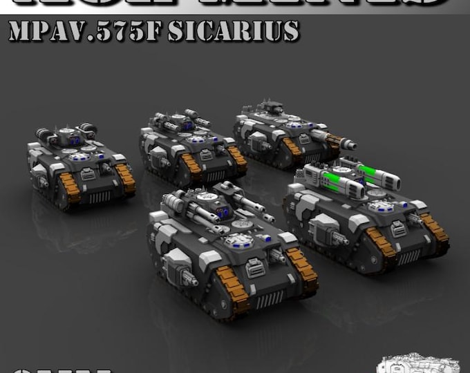 MPAV 575f Mymidon Sicarius Kit 8mm/6mm (ACEMinis) Tabletop Tank | rpg Set | Scifi Wargaming | Gift for Wargamers | Miniature 3D Prints