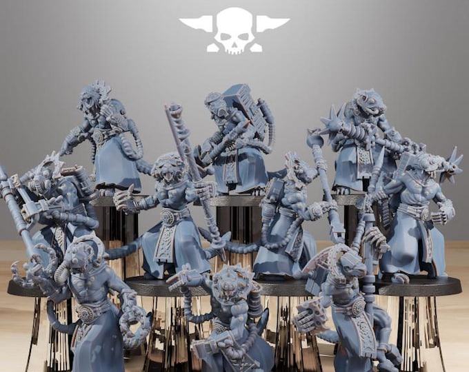 Raticus Zappers 32mm/28mm (StationForge) RPG Set | 3D Print Scifi | Tabletop Game Set | Wargaming Gift | RPG Gifts | Sci-Fi Miniatures