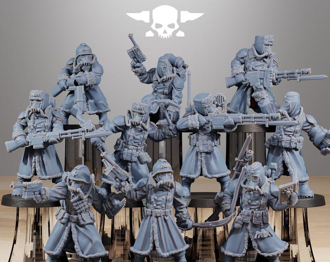 GrimGuard Frostwatch 32mm/28mm (StationForge) RPG Set | 3D Print Scifi | Tabletop Game Set | Wargaming Gift | RPG Gifts  | Sci-Fi Miniatures