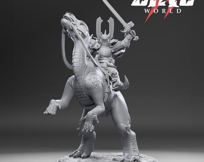 Dino Rider Iguanodon 2 32mm/28mm (DinoWorld) Dinosaur Miniatures | RPG Set | Scifi 3D Print | Wargaming Gift | Tabletop Game Set