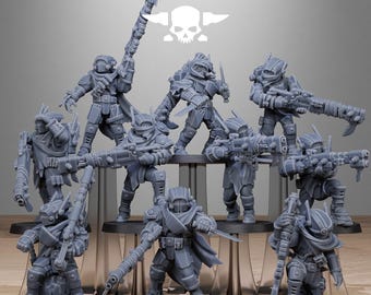 Tarion Hunters 32mm/28mm (StationForge) RPG Set | 3D Print Scifi | Tabletop Game Set | Wargaming Gift | RPG Gifts | Sci-Fi Miniatures