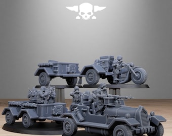GrimGuard Support Vehicles 32mm (StationForge) RPG Set | 3D Print Scifi | Tabletop Game Set | Wargaming Gift | RPG Gifts