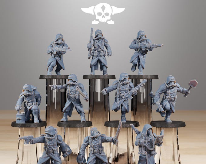 Grimguard acolytes 32mm/28mm (stationforge) RPG Set | 3D Print Scifi | Tabletop Game Set | Wargaming Gift | RPG Gifts  | Sci-Fi Miniatures