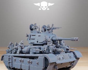 GrimGuard Zware Gevechtstank 32 mm (StationForge) RPG-set | 3D-geprinte sciencefiction | Tafelspelset | Wargaming-cadeau | RPG-cadeaus