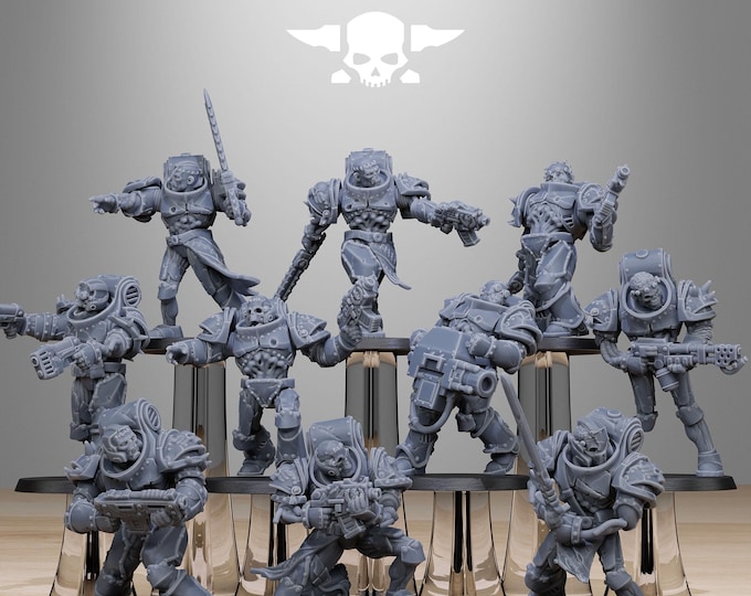 Socratis Zombies 32mm/28mm (StationForge) RPG Set | 3D Print Scifi | Tabletop Game Set | Wargaming Gift | RPG Gifts | Sci-Fi Miniatures