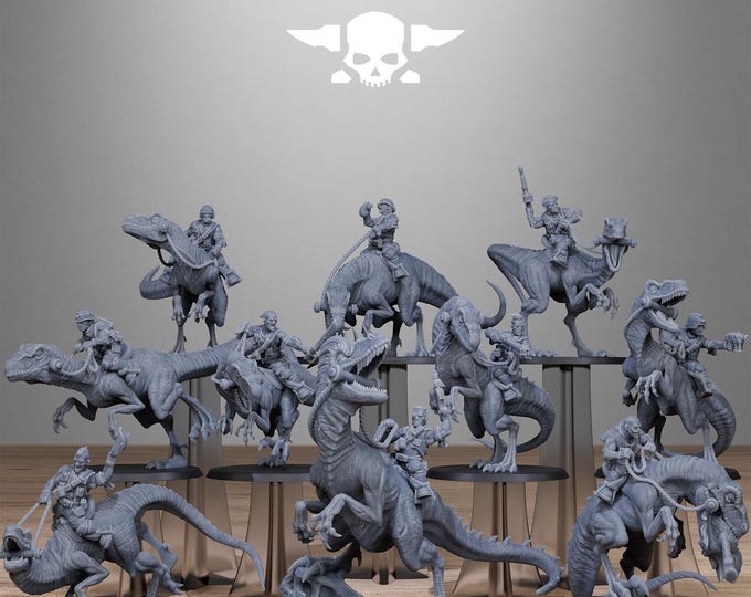 GrimGuard Jungle Raptors 32mm/28mm (StationForge) RPG Set | 3D Print Scifi | Tabletop Game Set | Wargaming Gift | RPG Gifts