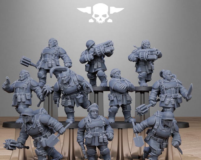 FreeGuard Mutant Sisters 32mm/28mm (StationForge) RPG Set | 3D Print Scifi | Tabletop Game Set | Wargaming Gift | RPG Gifts | Miniatures