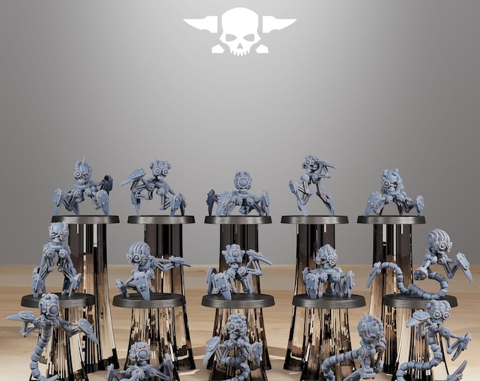 Servo Bots Remake 32mm/28mm (StationForge) RPG Set | 3D Print Scifi | Tabletop Game Set | Wargaming Gift | RPG Gifts | Sci-Fi Miniatures