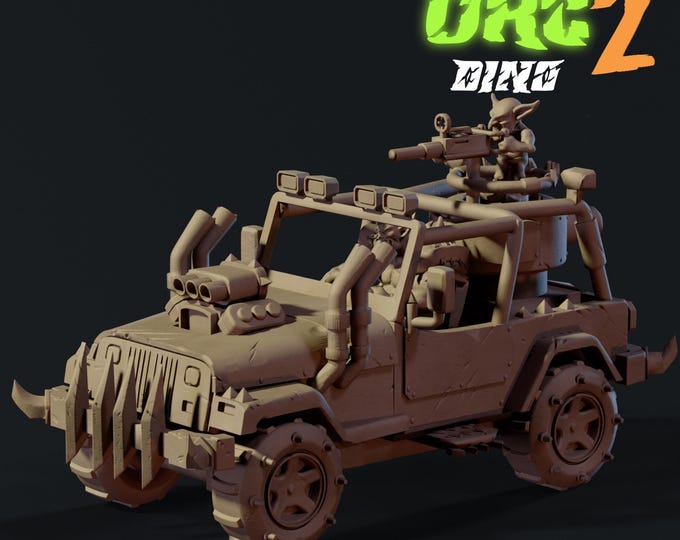 Orc Jeep 32mm/28mm (DinoWorld) Dinosaur Miniatures | RPG Set | Scifi 3D Print | Wargaming Gift | Tabletop Game Set