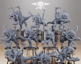 Xenarid Infantry 2.0 32 mm (StationForge) RPG-set | 3D-geprinte sciencefiction | Tafelspelset | Wargaming-cadeau | RPG-cadeaus | Sciencefiction-miniaturen