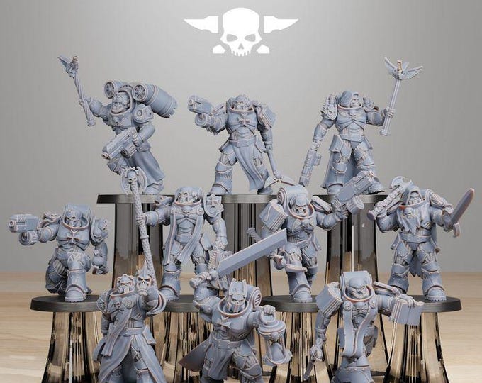 Socratis Reverends 32mm/28mm (StationForge) RPG Set | 3D Print Scifi | Tabletop Game Set | Wargaming Gift | RPG Gifts | Sci-Fi Miniatures