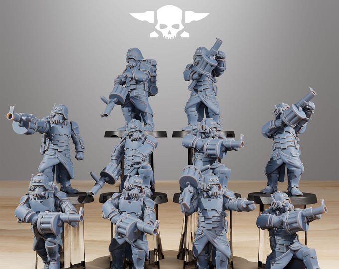 GrimGuard Tinkers 2.0 32mm/28mm (StationForge) RPG Set | 3D Print Scifi | Tabletop Game Set | Wargaming Gift | RPG Gifts