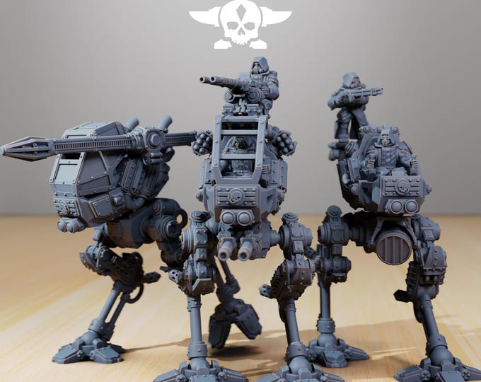 Scavenger Scout Walkers 32mm/28mm (StationForge) RPG Set | 3D Print Scifi | Tabletop Game Set | Wargaming Gift | RPG Gifts