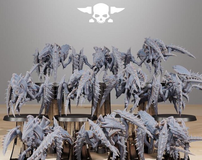 Xenarid Crawlers 32mm/28mm (StationForge) RPG Set | 3D Print Scifi | Tabletop Game Set | Wargaming Gift | RPG Gifts | Sci-Fi Miniatures