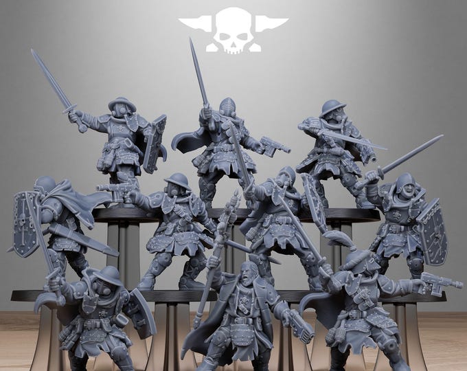 RoyalGuard Bloodwardens 32mm/28mm (StationForge) RPG Set | 3D Print Scifi | Tabletop Game Set | Wargaming Gift | RPG Gifts