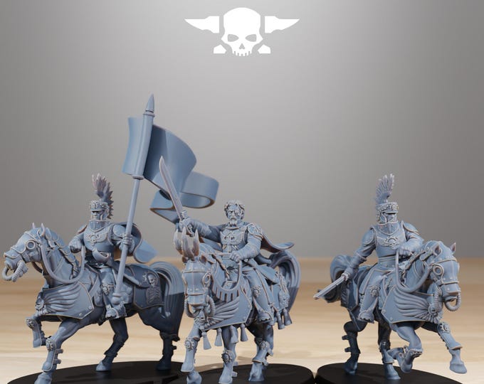 RoyalGuard Cavalry Commanders 32mm/28mm (StationForge) RPG Set | 3D Print Scifi | Tabletop Game Set | Wargaming Gift | RPG Gifts