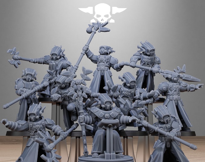 Tarion Priests 32mm/28mm (StationForge) RPG Set | 3D Print Scifi | Tabletop Game Set | Wargaming Gift | RPG Gifts | Sci-Fi Miniatures